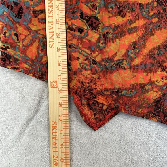 Tianello Knit Burnout Jacquard Toni Tunic L Orange Asymmetrical Wearable Artsy - Picture 8 of 11